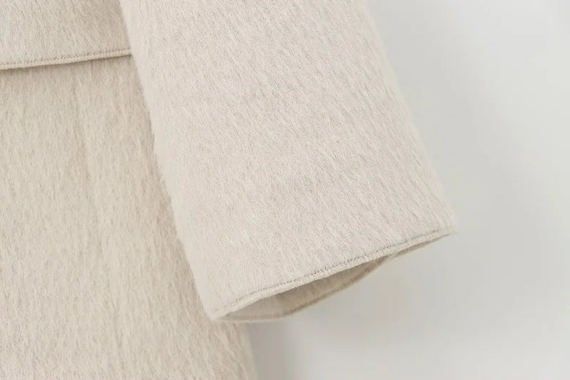 Fur Women's Blazers Fashion Outerwears Straight Long Blazer .