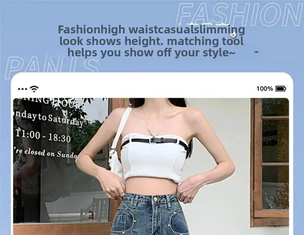 Women's high-waisted flared denim skirt for spring/autumn.