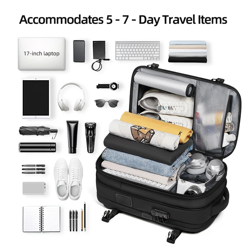 Men Travel Backpack One click start pump vacuum.