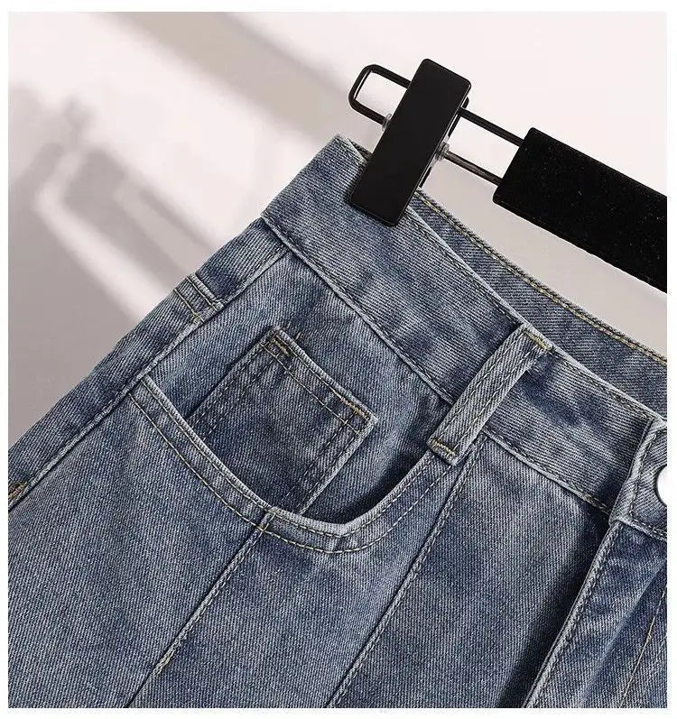 High Waist A- Line Midi Skirt Denim.