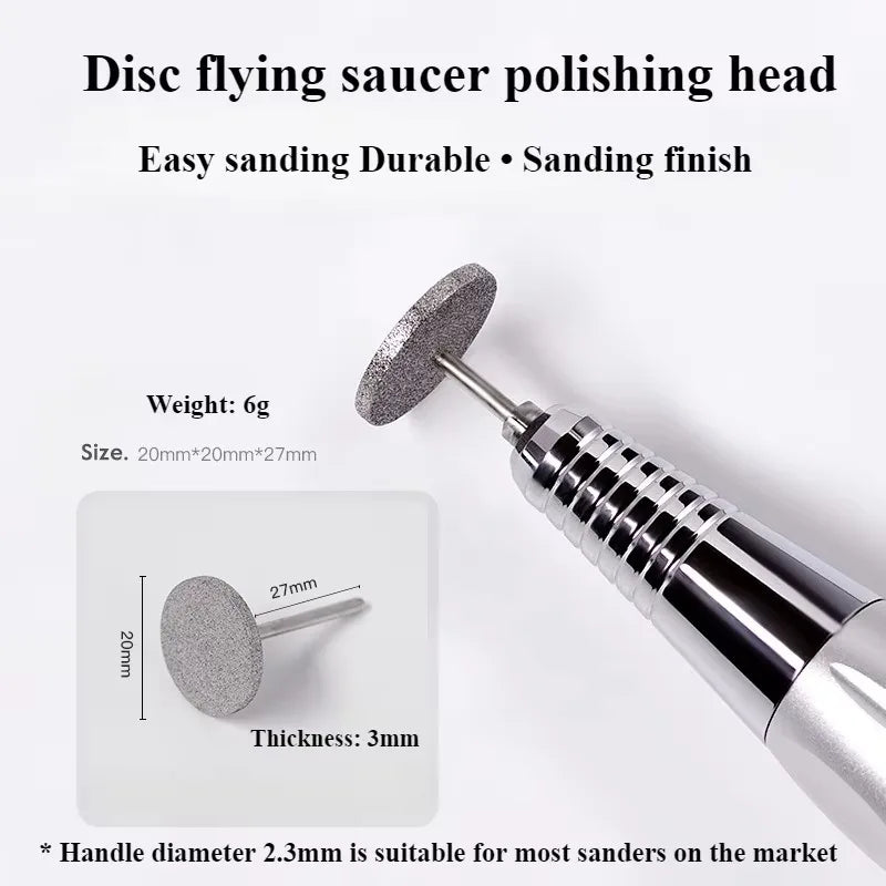 Portable ManicureTool Flying Saucer Disc Grinding Head  Grinder Cuticle Cutter ArtToolsNailPolishing Bits Nail Drill Accessories