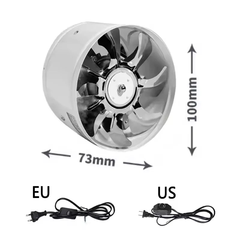 4''6'' 220V Metal Duct Exhaust Fan Air Ventilator Pipe Ventilation.