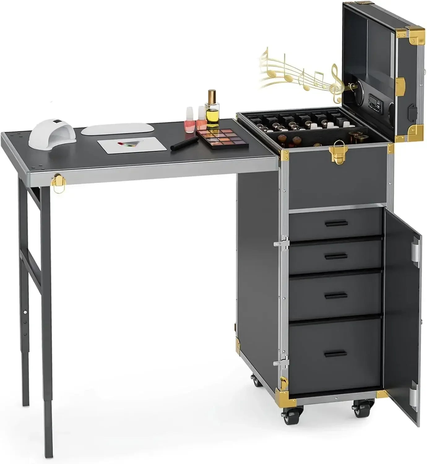 Portable Rolling Manicure Table Foldable.