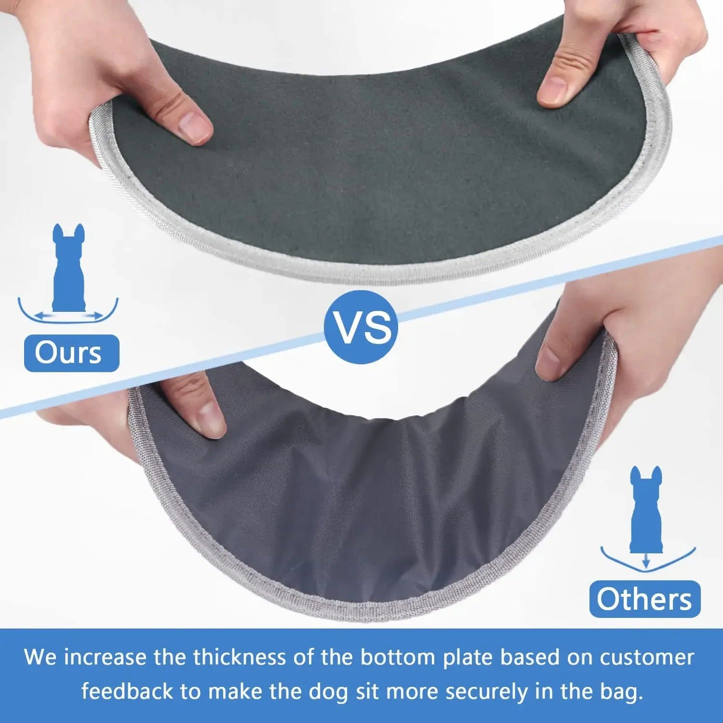 Portable travel backpack with double handles for pets.