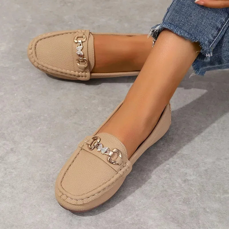 Ladies Shoes 2024 New Slip on Women's Flats Autumn Round Toe Solid Solft Sole Casual Flat Comfortable Loafers Zapatillas Mujer