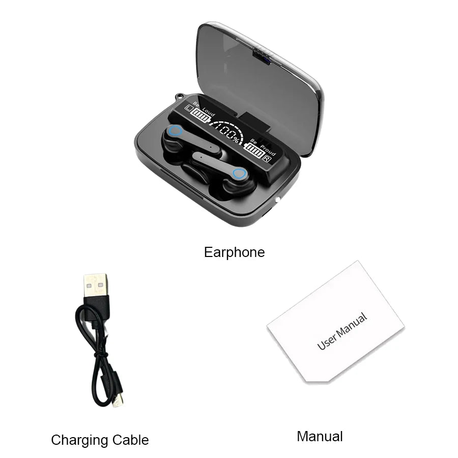 M19 Wireless TWS Bluetooth Earphones with Noise Cancellation and Control.