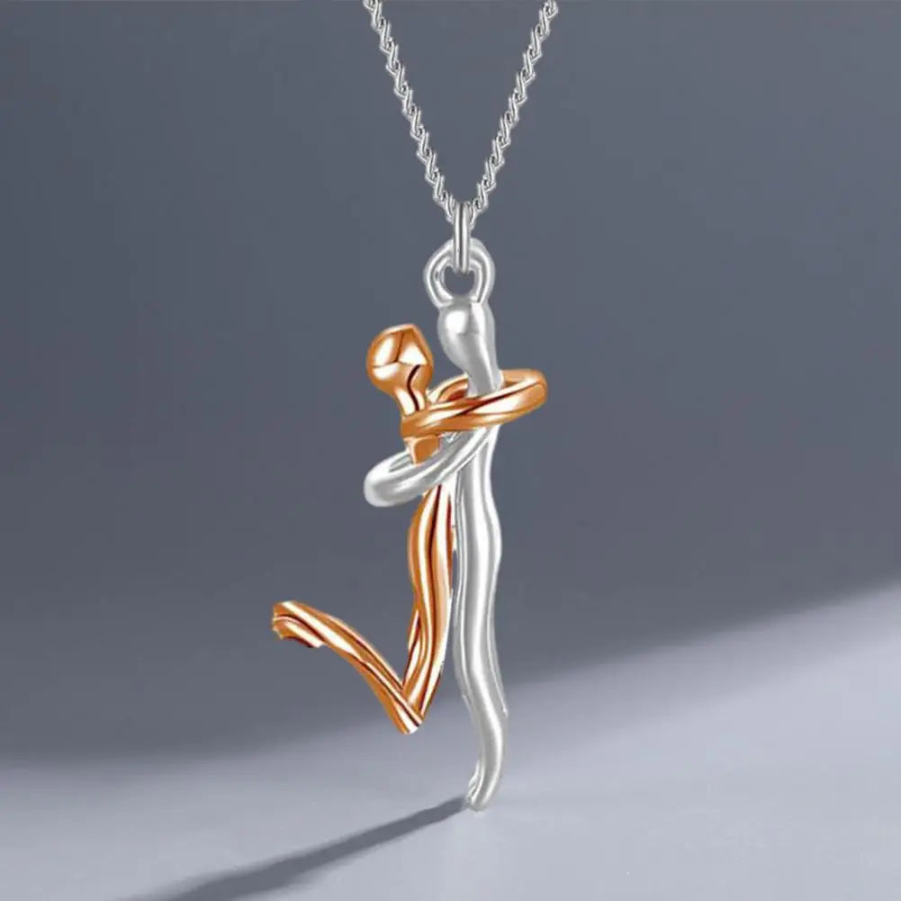Couple Necklace Party Necklace Stylish Hop Couple Pendant Necklaces for Women Men Punk Lovers Hug Necklace Promise Wedding Party
