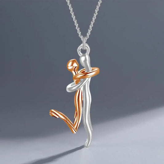 Couple Necklace Party Necklace Stylish Hop Couple Pendant Necklaces for Women Men Punk Lovers Hug Necklace Promise Wedding Party