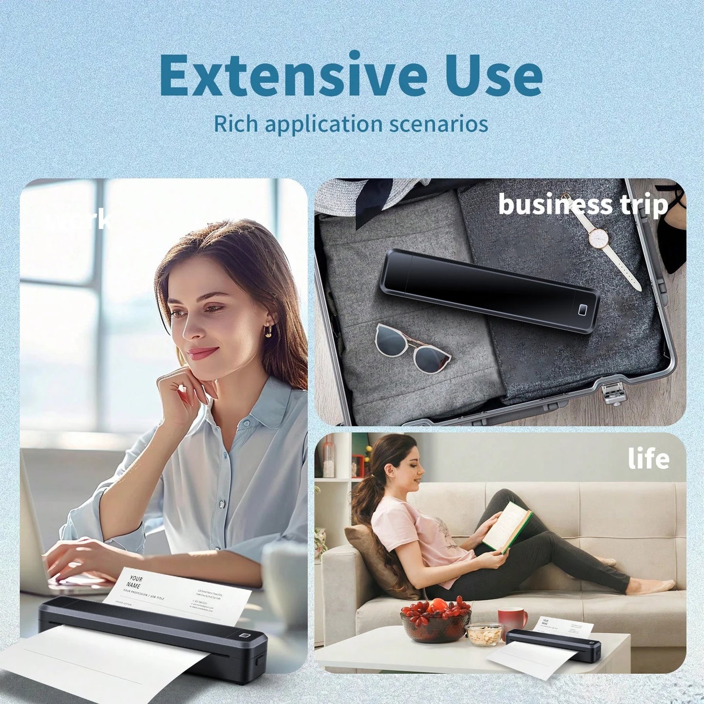 Marklife X8 Mini A4 Thermal Printer Bluetooth  Printing Inkless Machine for Home School Travel