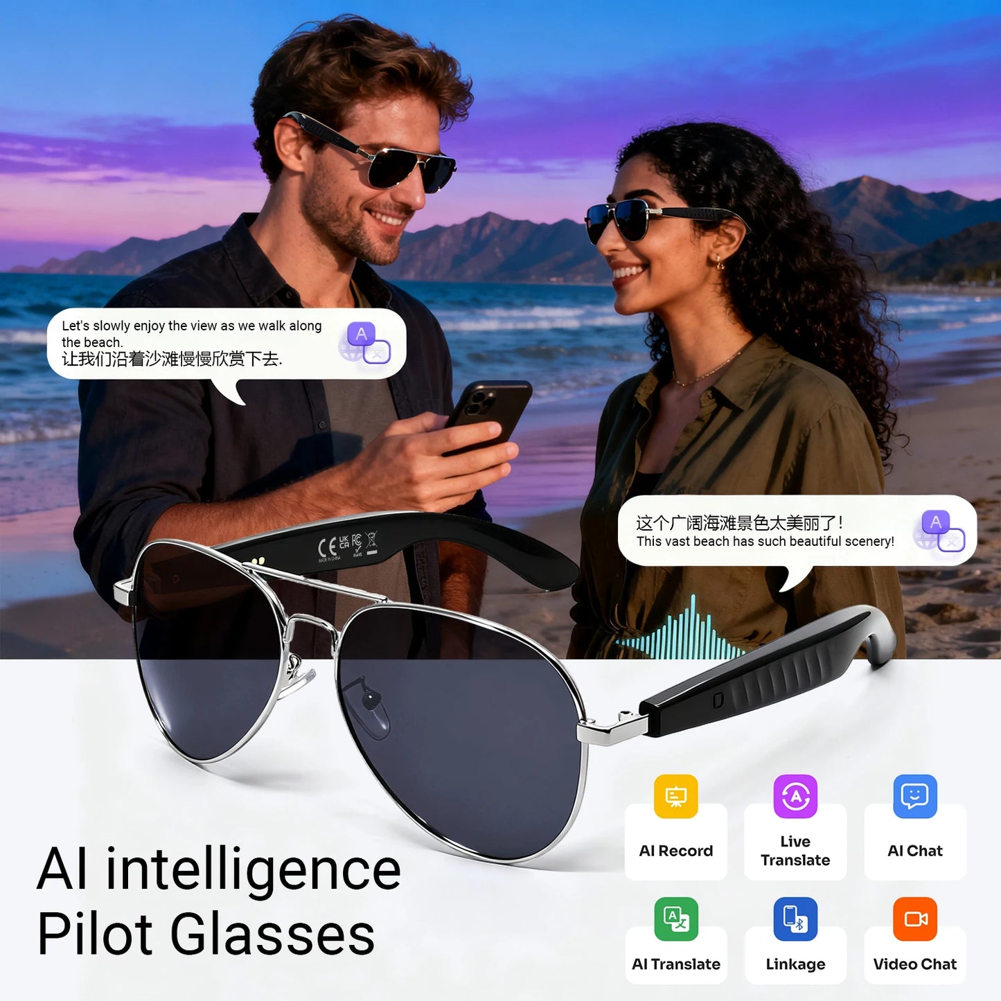 Smart Audio Glasses with AI and Translation .