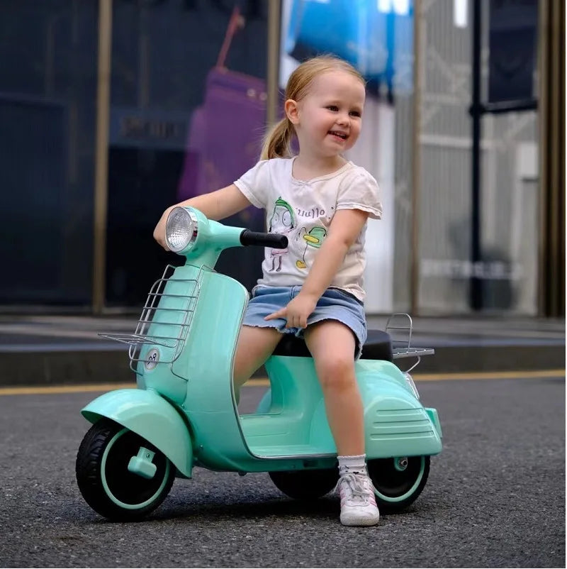 Children's Electric Car Boys and Girls Baby Tricycle Rechargeable Remote Control Toy Music Double Children's Electric Motorcycle