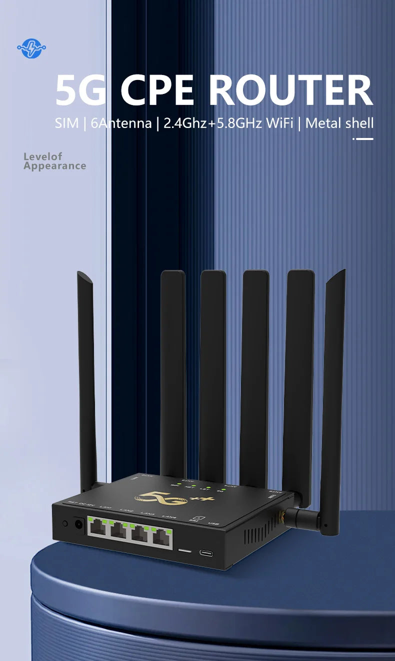 JODUXE-Link 5G CPE Router AX3000 Next-Gen 5G + WiFi 6 | Ultra-Fast Cellular Internet for Home Office&Mobile Use With Band Lock