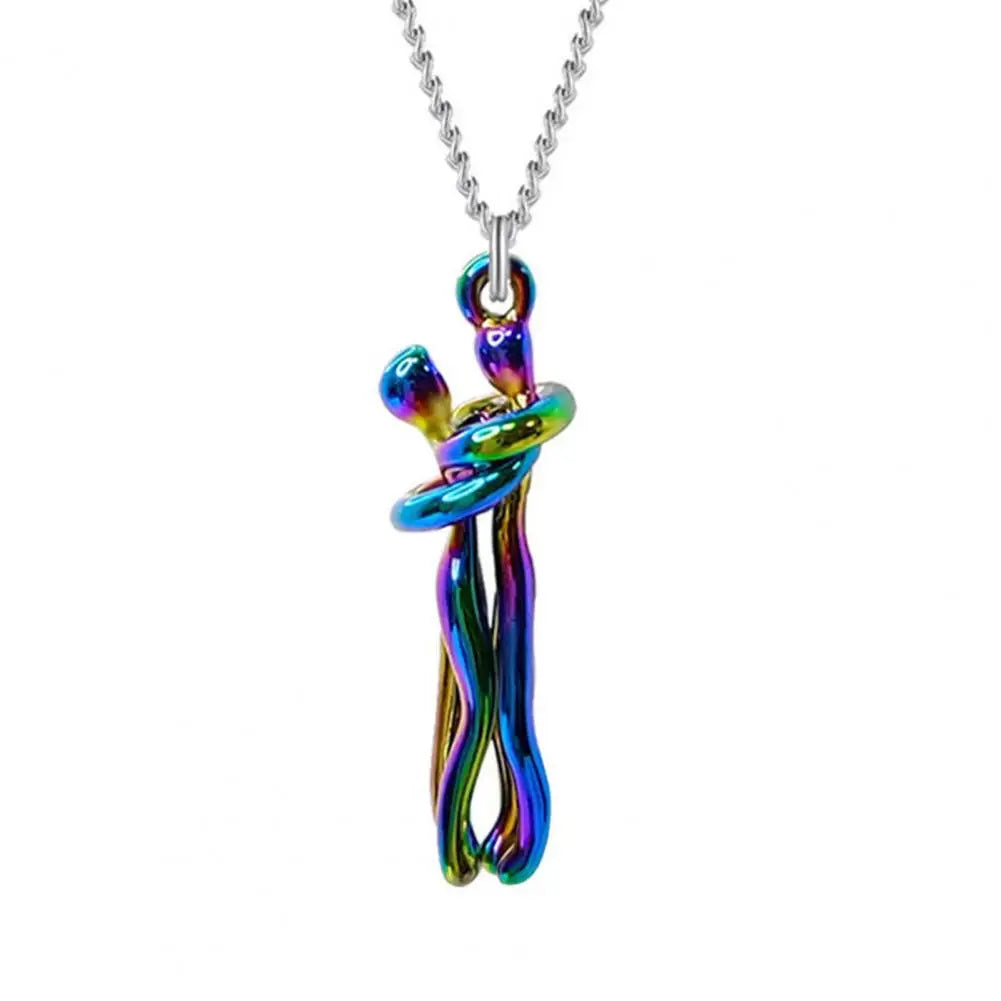 Couple Necklace Party Necklace Stylish Hop Couple Pendant Necklaces for Women Men Punk Lovers Hug Necklace Promise Wedding Party