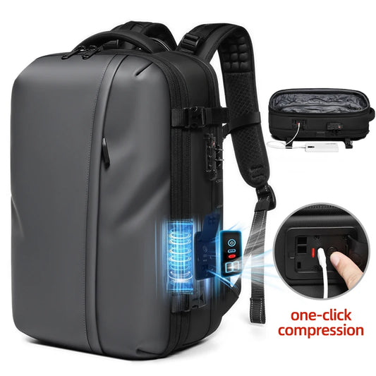 Men Travel Backpack One click start pump vacuum.