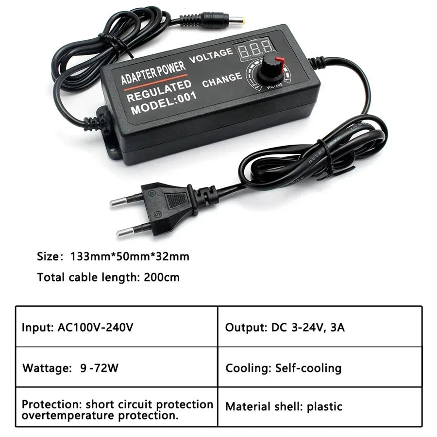 Adjustable AC power supply 3V-24V 3A
