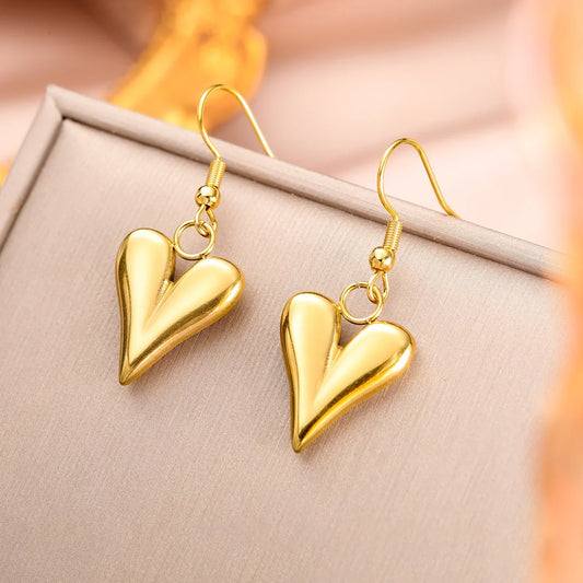 Cazador Stainless Steel Heart Women's Earrings Drop Dangle Earrings Jewelry 2025 Trend Wedding Party Birthday Gift New Wholesale