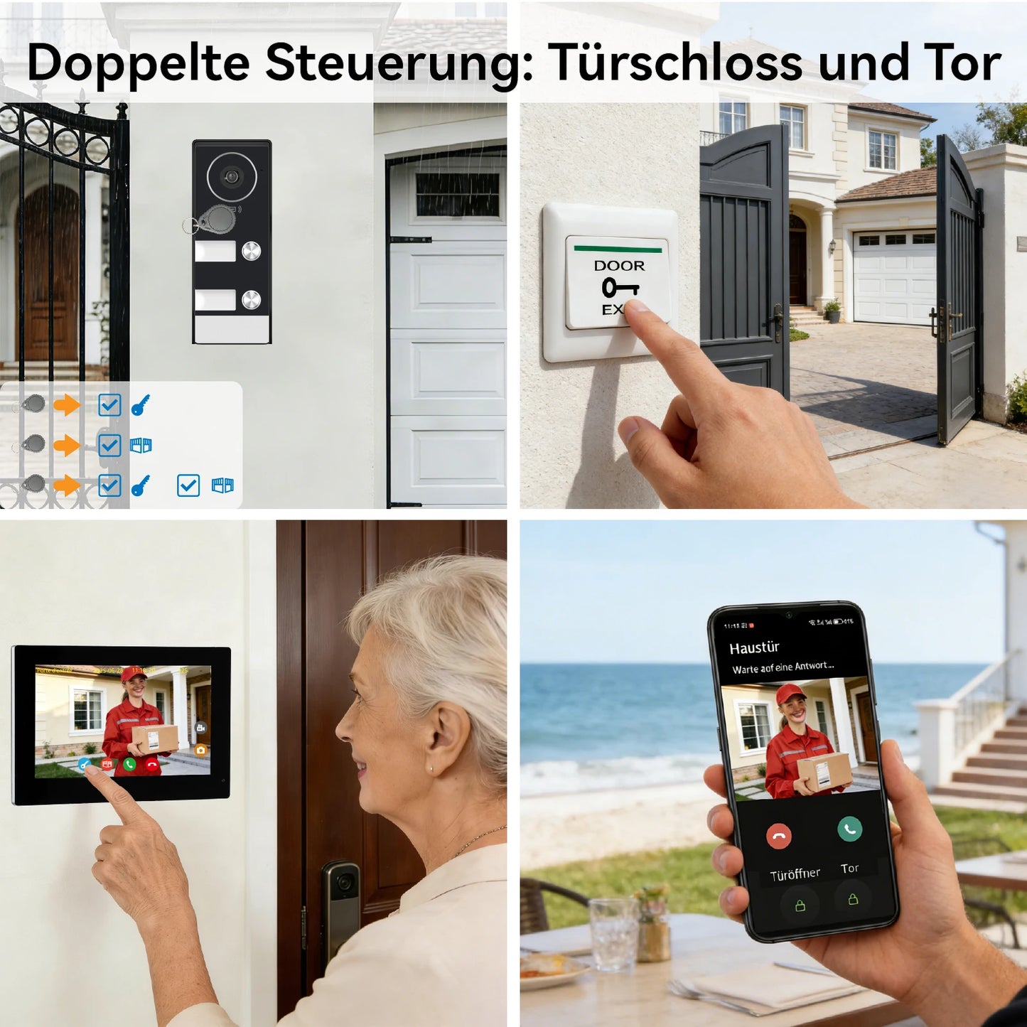 TUYA 5G WIFI 2-3-Unit Apartments Intercom Video Doorbell with RFID Card Unlock 2 Wired 10inch LCD Video Door Phone System