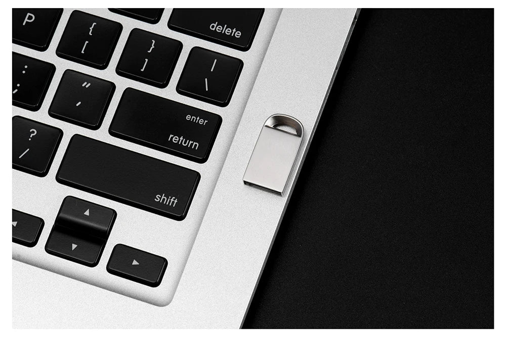 JASATER Super Mini Metal USB Flash Drive 128GB Silver Pen Drive with Free Key Ring 64GB Funny Creative Gift Memory Stick 32GB