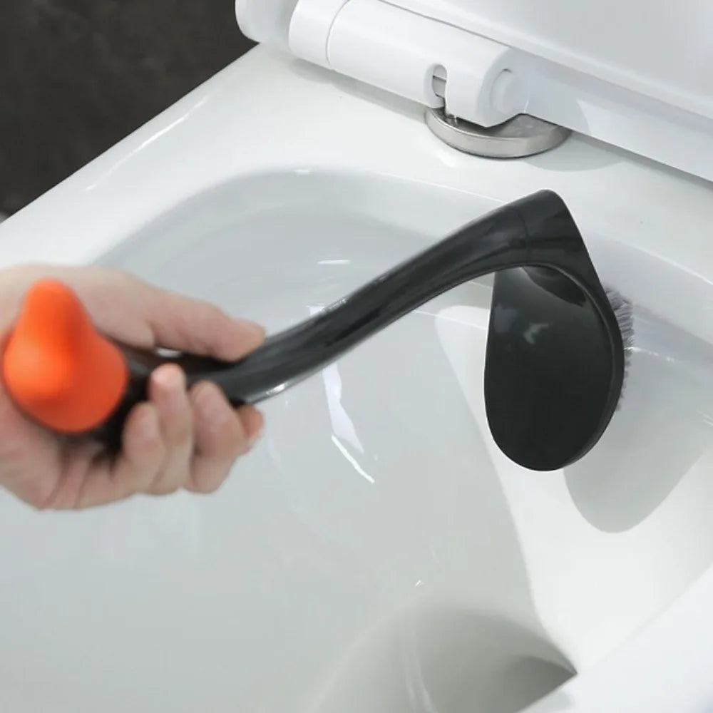 Swan Shape Long Handle Toilet Brush Dense Bristle Head Plastic.