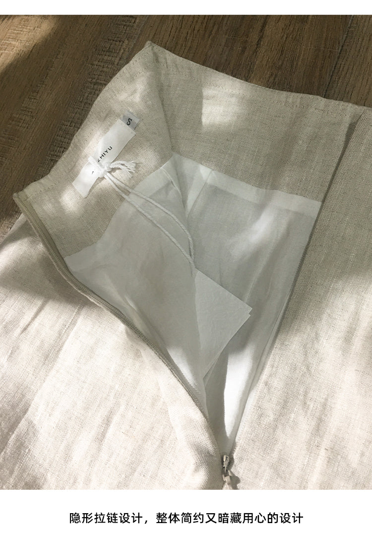 100% Linen Long Skirts For Women.