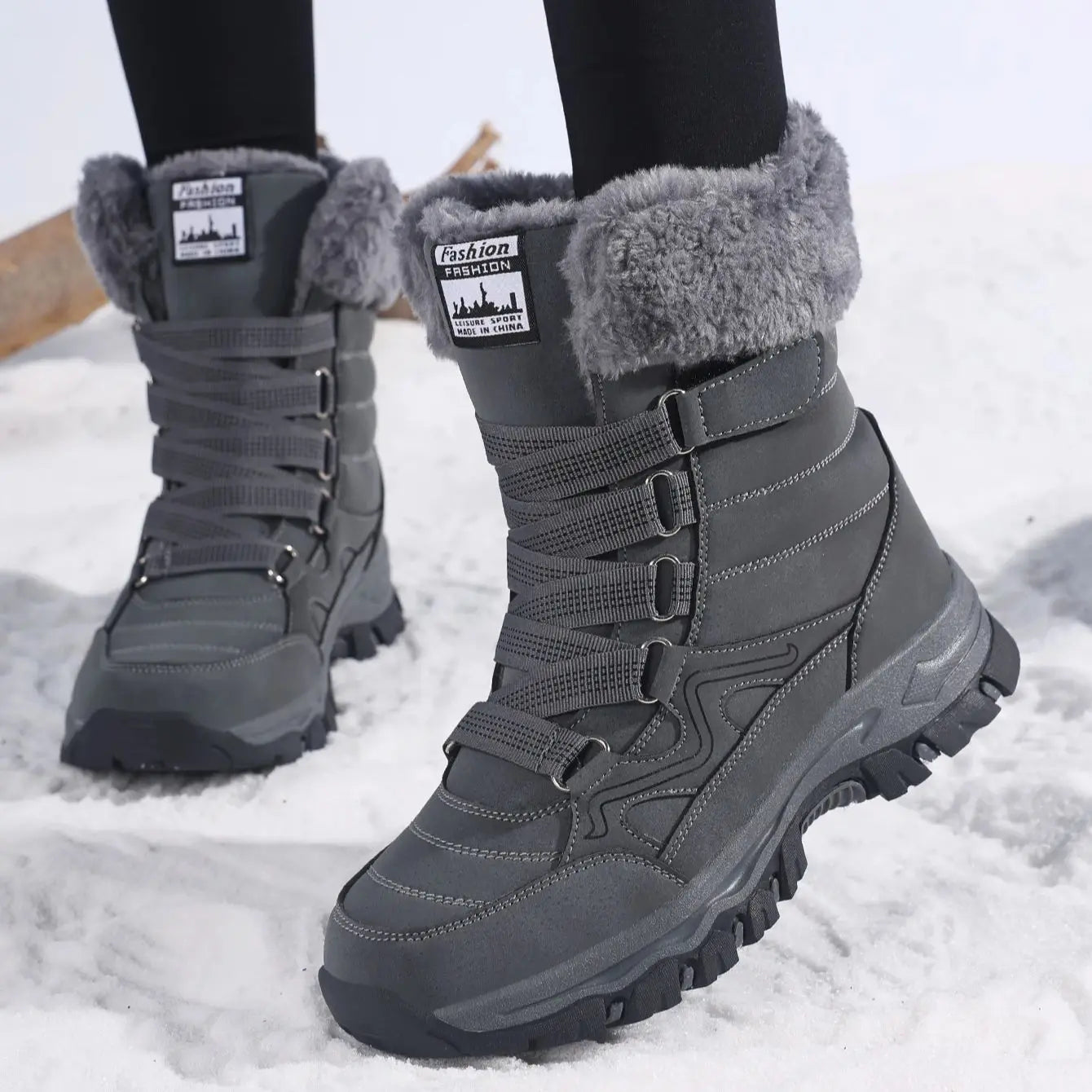 Women's Boots Winter High Quality Keep Warm Mid-Calf Waterproof.