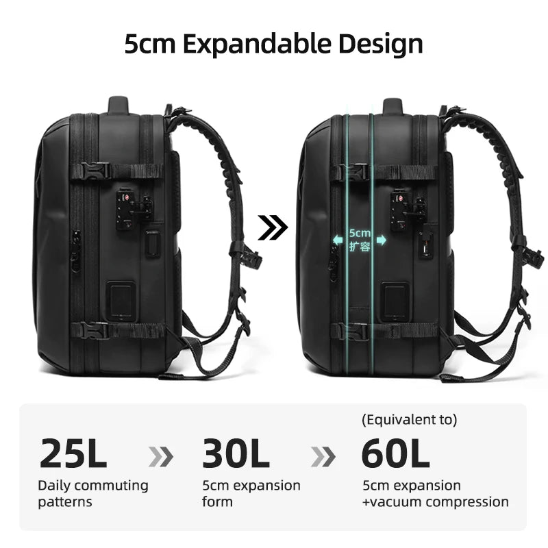 Men Travel Backpack One click start pump vacuum.