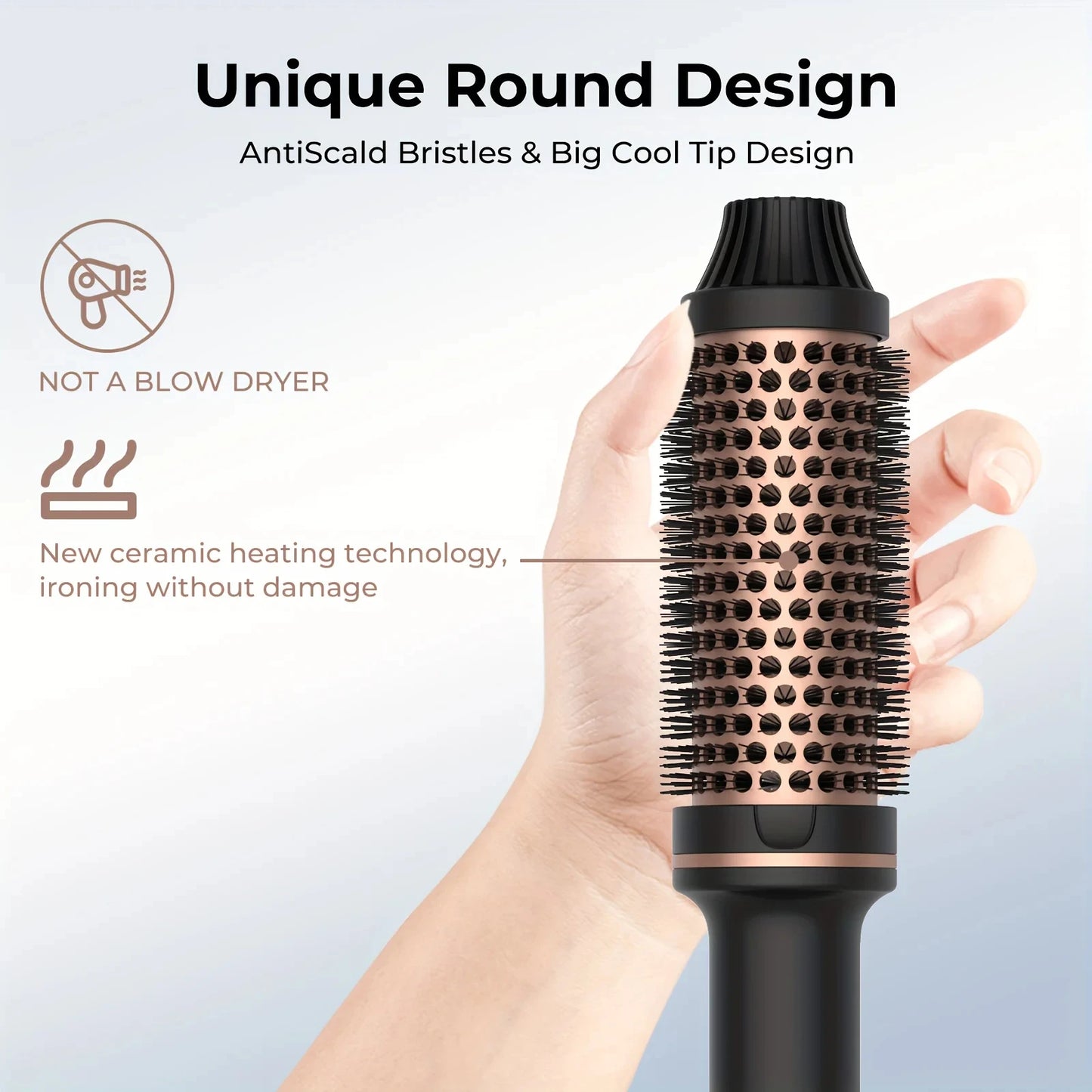 Electric Hair Brush Curler Straightener - Valentine's Day Gift for Adults Quick Heating ION- Technology Anti-Scalding Universal Voltage