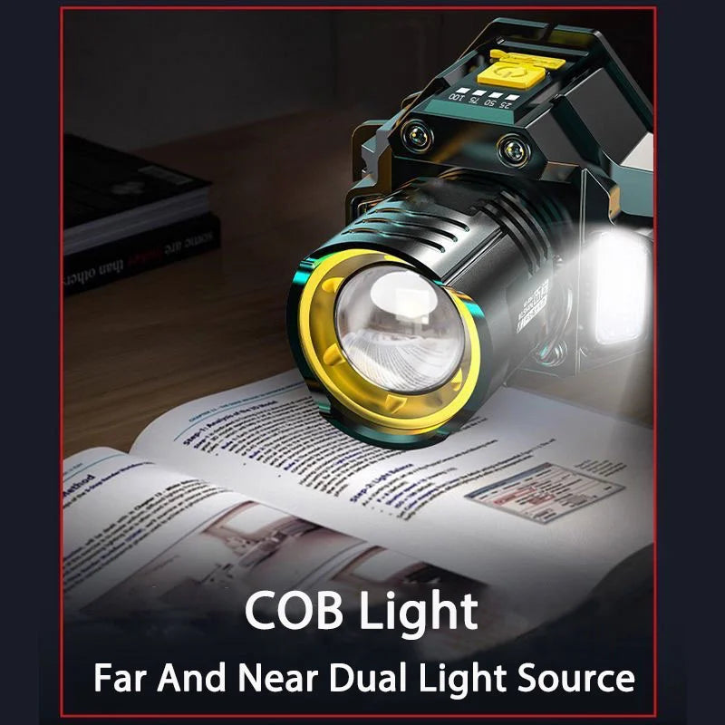 Powerful LED headlamp with motion sensor.