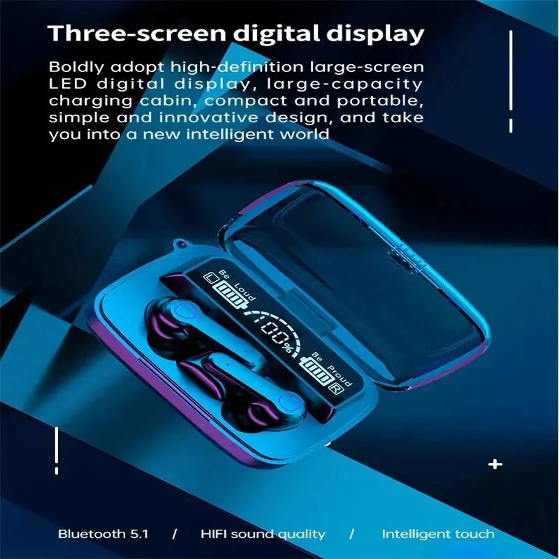 M19 Wireless TWS Bluetooth Earphones with Noise Cancellation and Control.