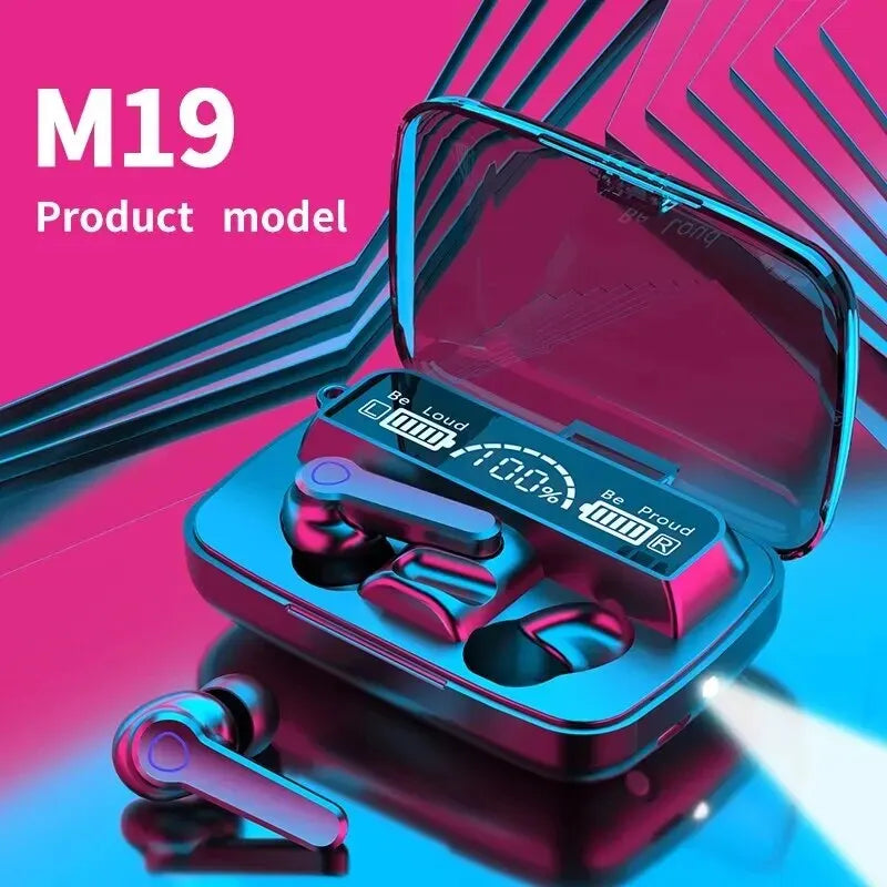 M19 Wireless TWS Bluetooth Earphones with Noise Cancellation and Control.