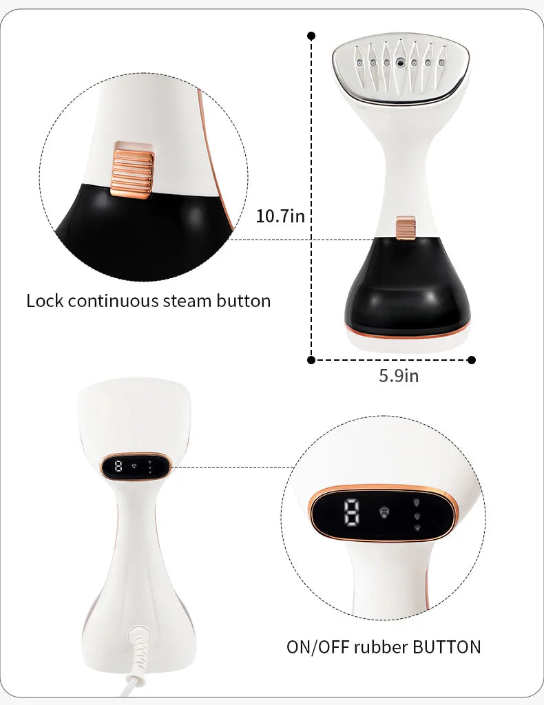 1800W Handheld Steam Hanging Iron Touch Screen Control.