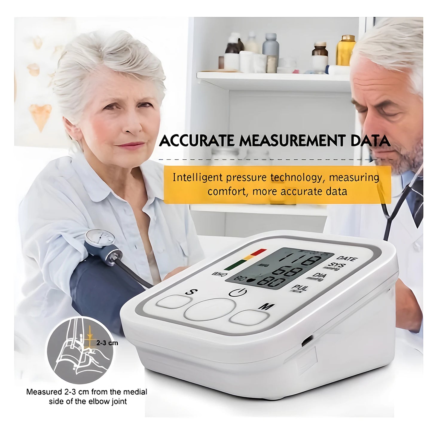 Automatic upper arm blood pressure monitor. sphygmomanometer