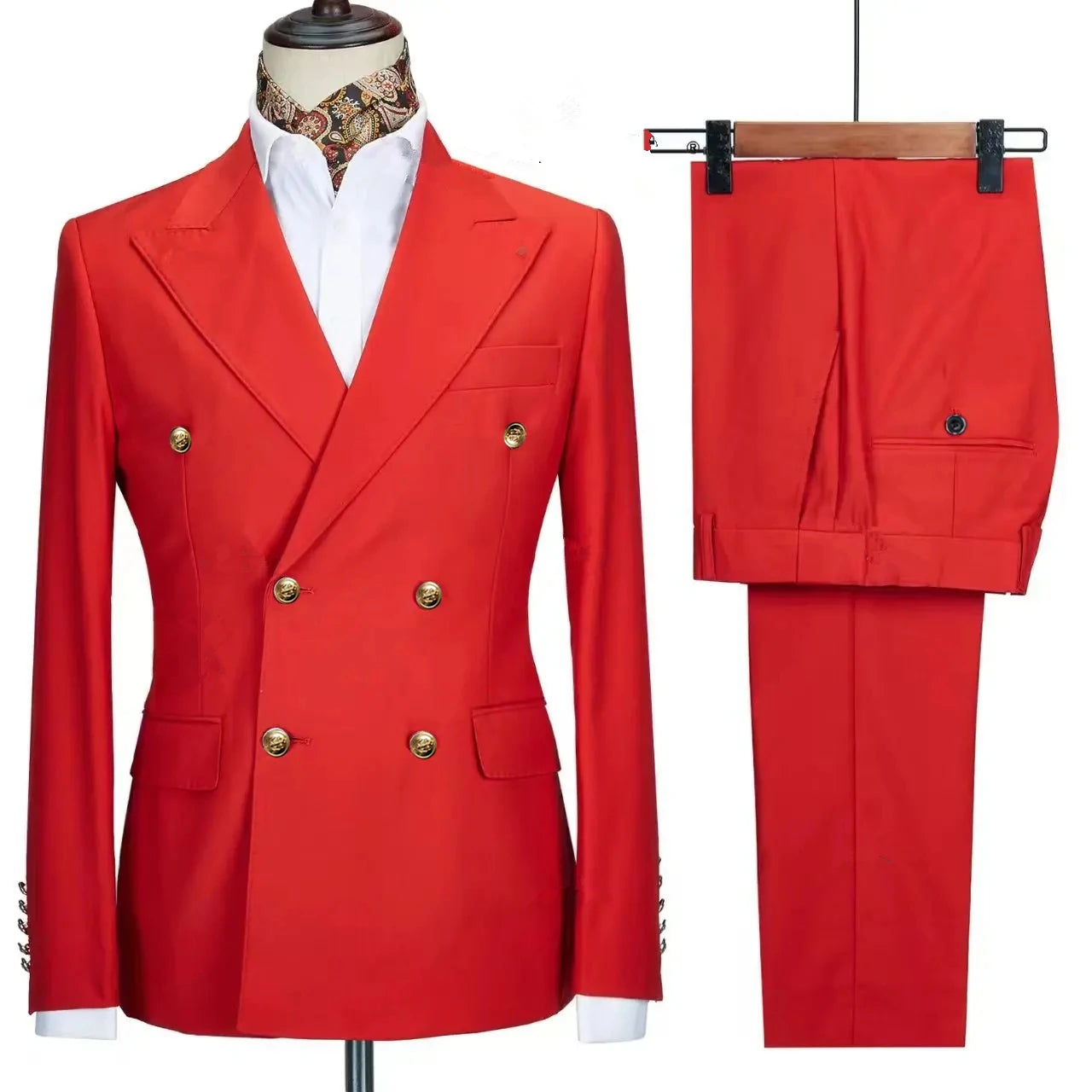 2023 Fashion New Men's Leisure Boutique Business Banquet Solid Color Wedding Double Breasted Slim Fit Suit Blazers Jacket Pants
