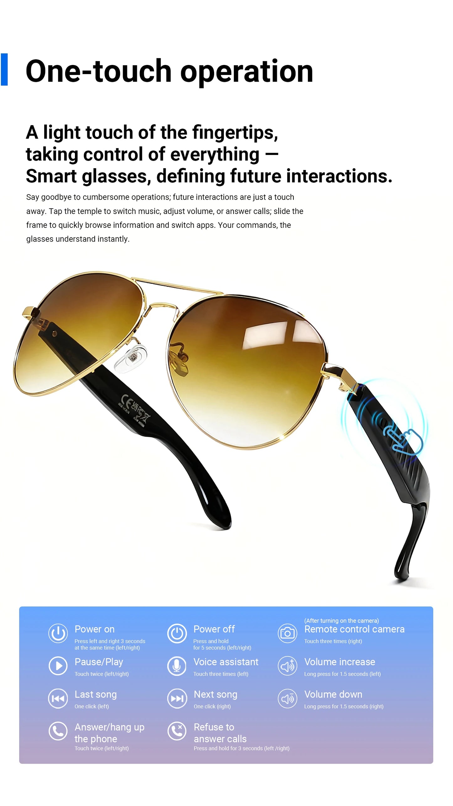 Smart Audio Glasses with AI and Translation .