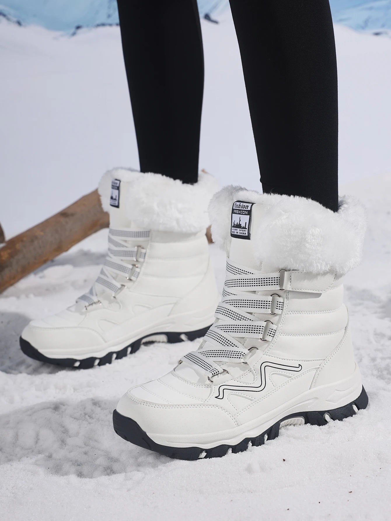 Women's Boots Winter High Quality Keep Warm Mid-Calf Waterproof.