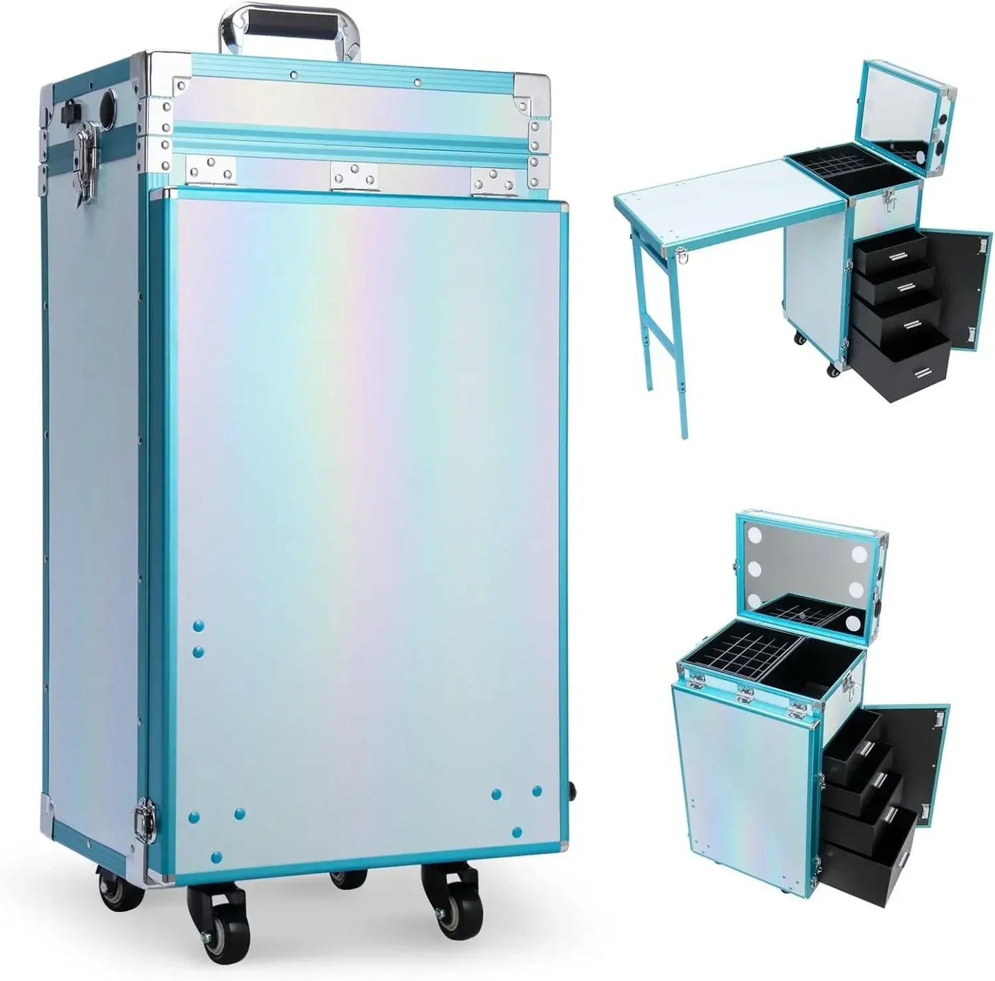 Portable Rolling Manicure Table Foldable.