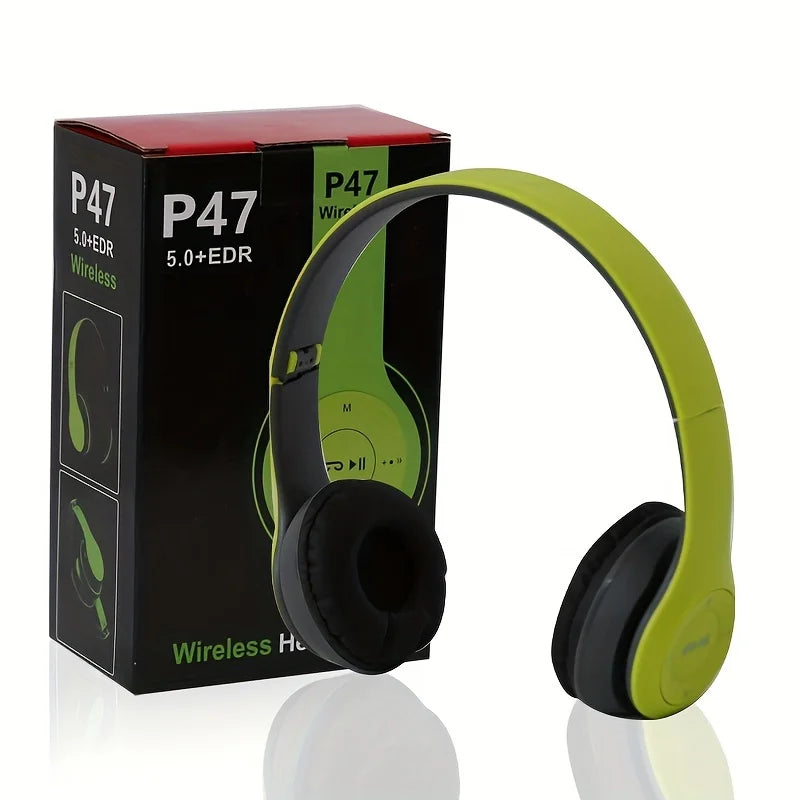 P47 5.0 Bluetooth stereo headphones, foldable.