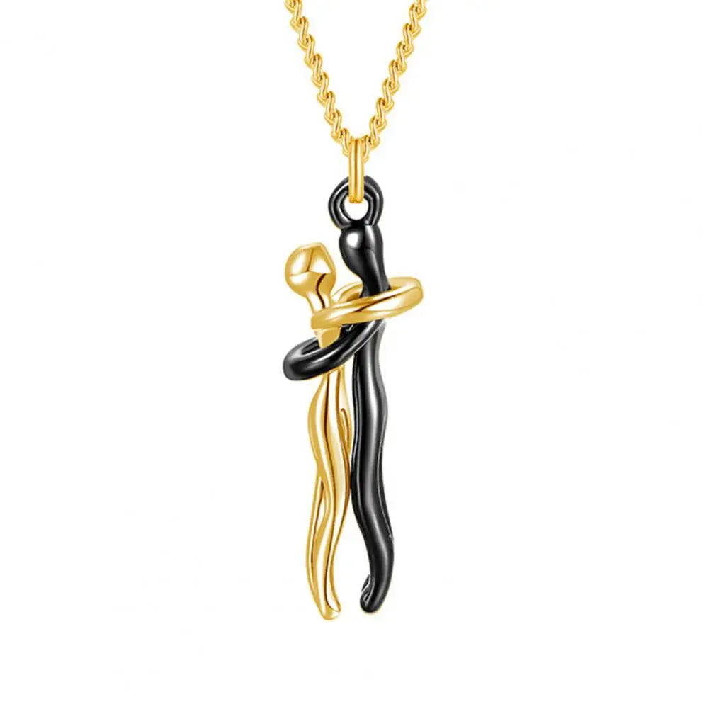 Couple Necklace Party Necklace Stylish Hop Couple Pendant Necklaces for Women Men Punk Lovers Hug Necklace Promise Wedding Party