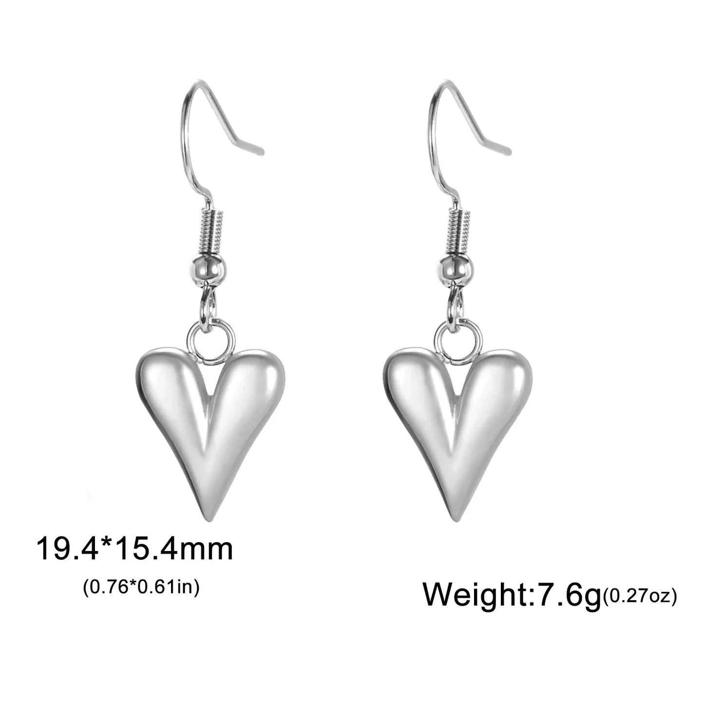 Cazador Stainless Steel Heart Women's Earrings Drop Dangle Earrings Jewelry 2025 Trend Wedding Party Birthday Gift New Wholesale