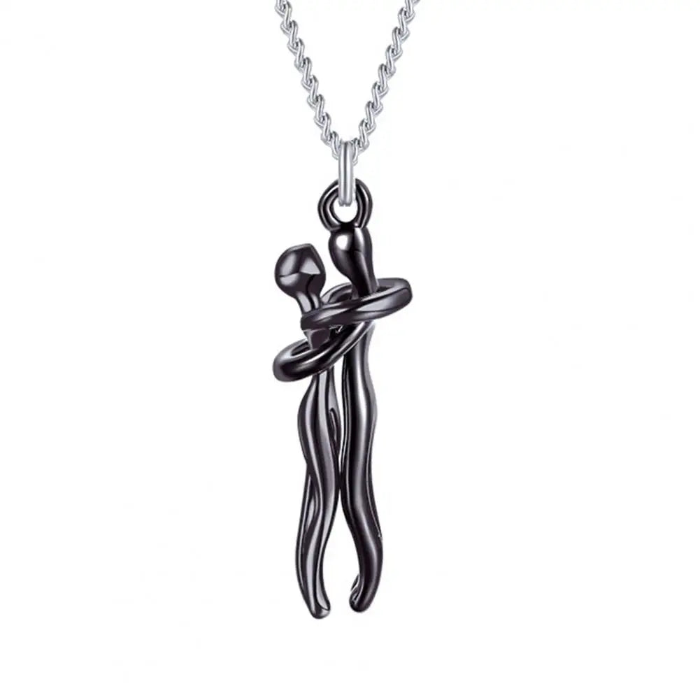 Couple Necklace Party Necklace Stylish Hop Couple Pendant Necklaces for Women Men Punk Lovers Hug Necklace Promise Wedding Party