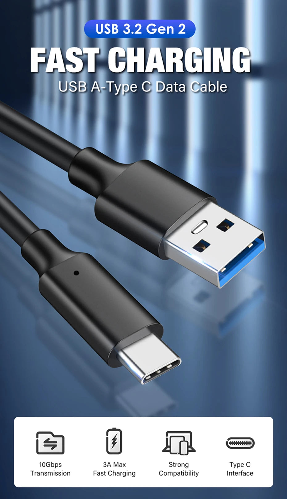10Gbps USB 3.2 Gen 2 Type C Cable For iPhone.
