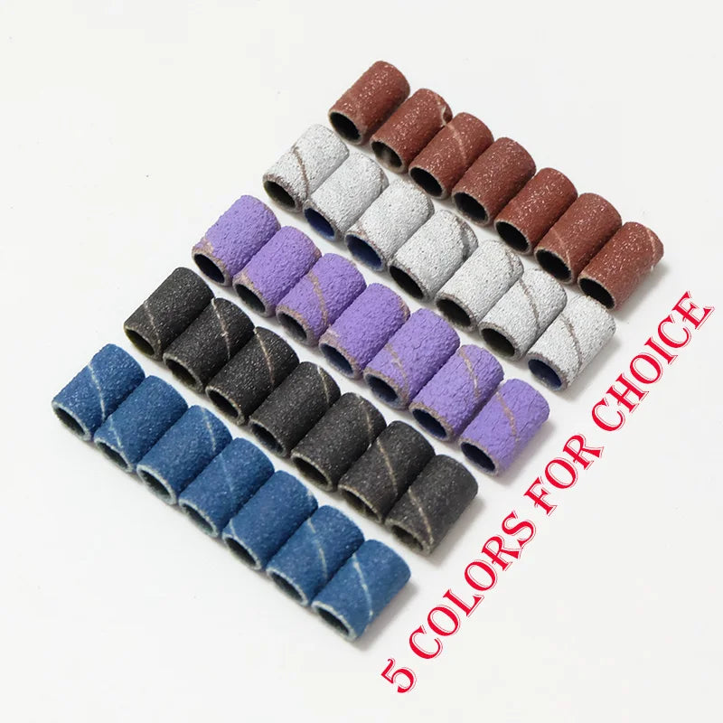 100/50/25pcs Nail Sanding Ring Bands Electric Manicure Nail Drill Bits 80/120/180.
