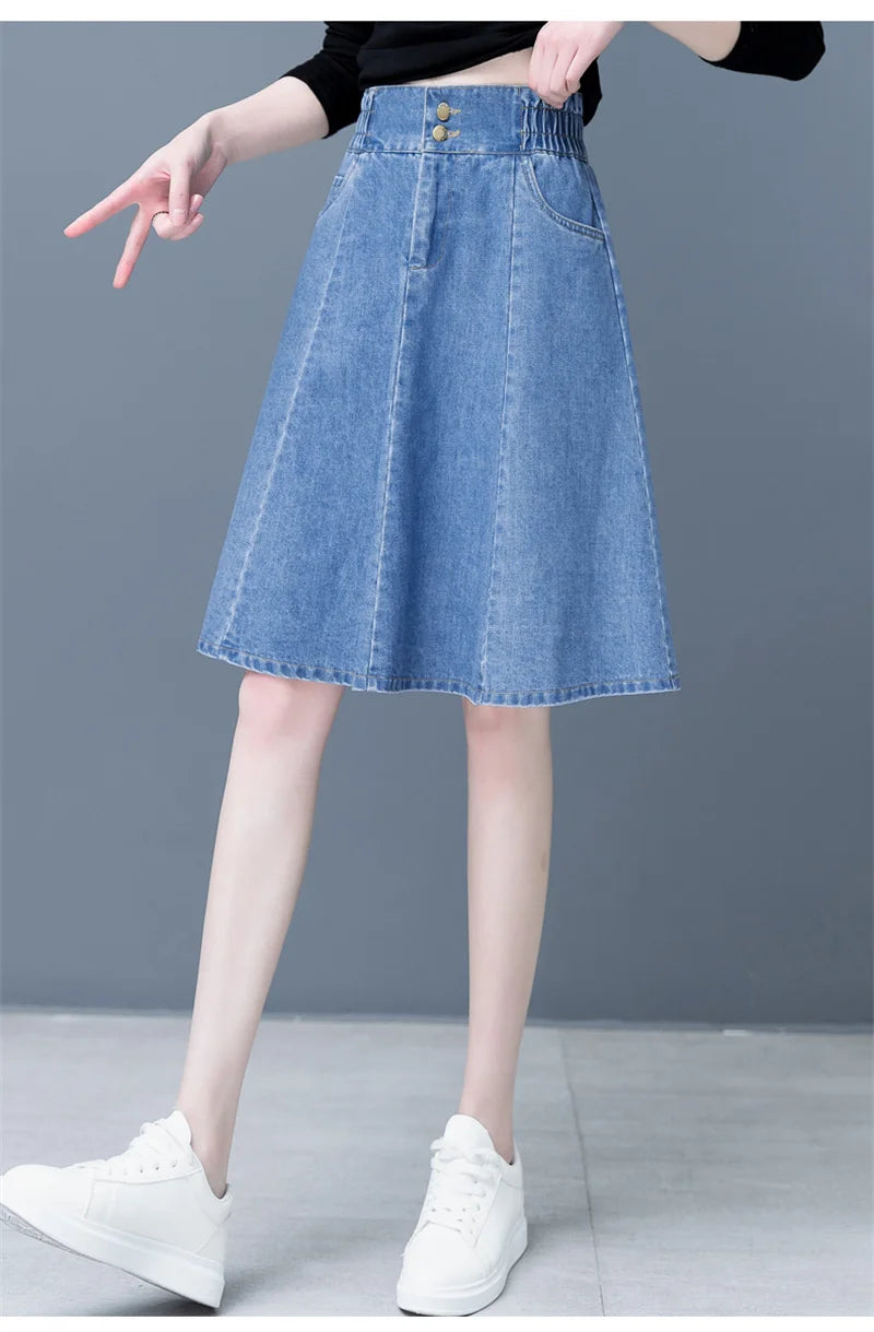 Women Mini Denim Skirts Spring Summer.