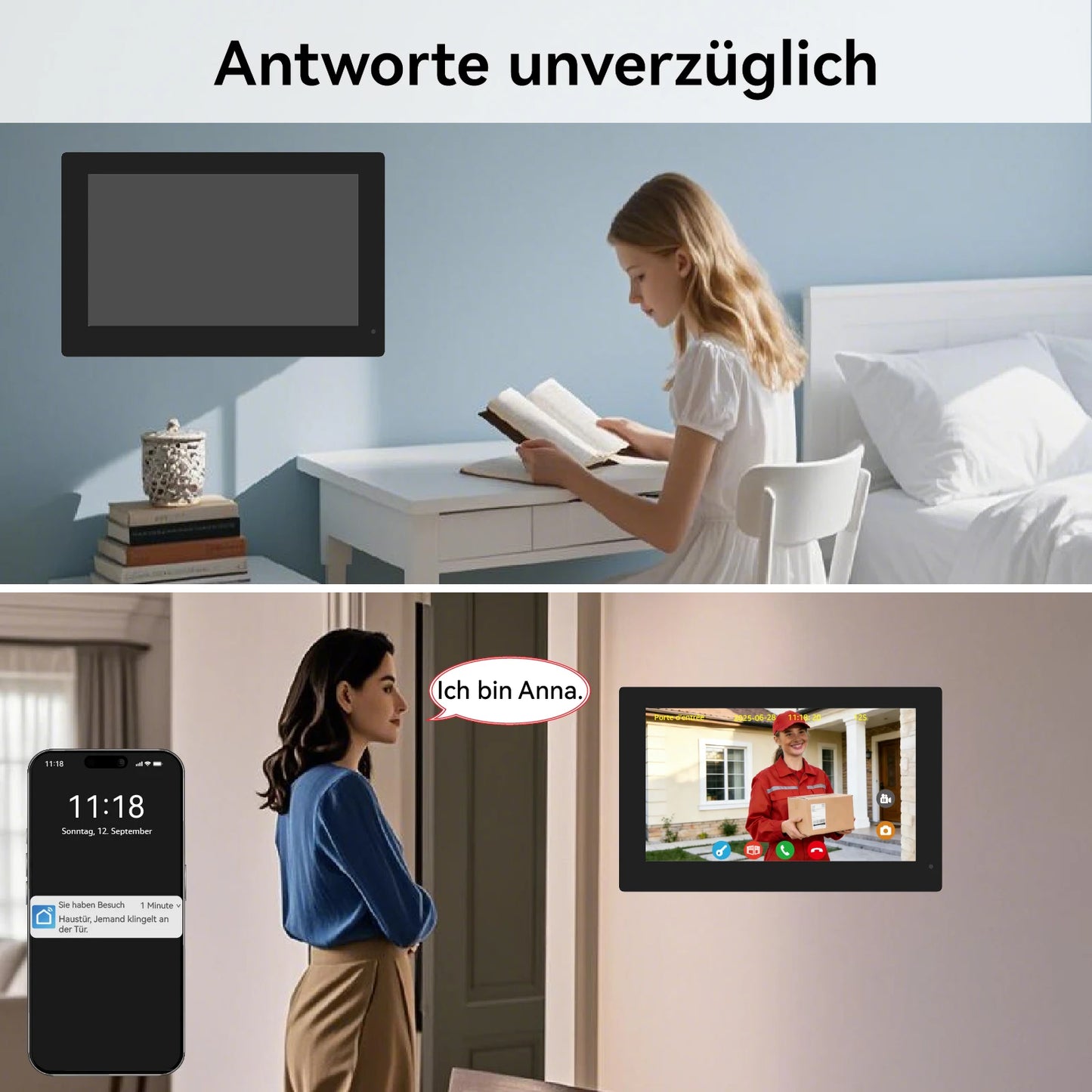 TUYA 5G WIFI 2-3-Unit Apartments Intercom Video Doorbell with RFID Card Unlock 2 Wired 10inch LCD Video Door Phone System
