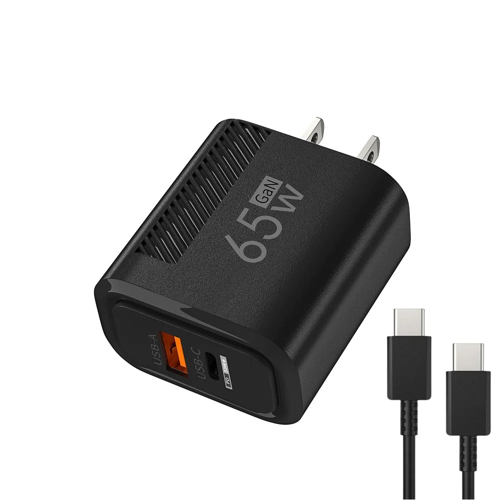 65W  Fast Charger Adapter For iPhone Samsung Xiaomi Type C Wall.