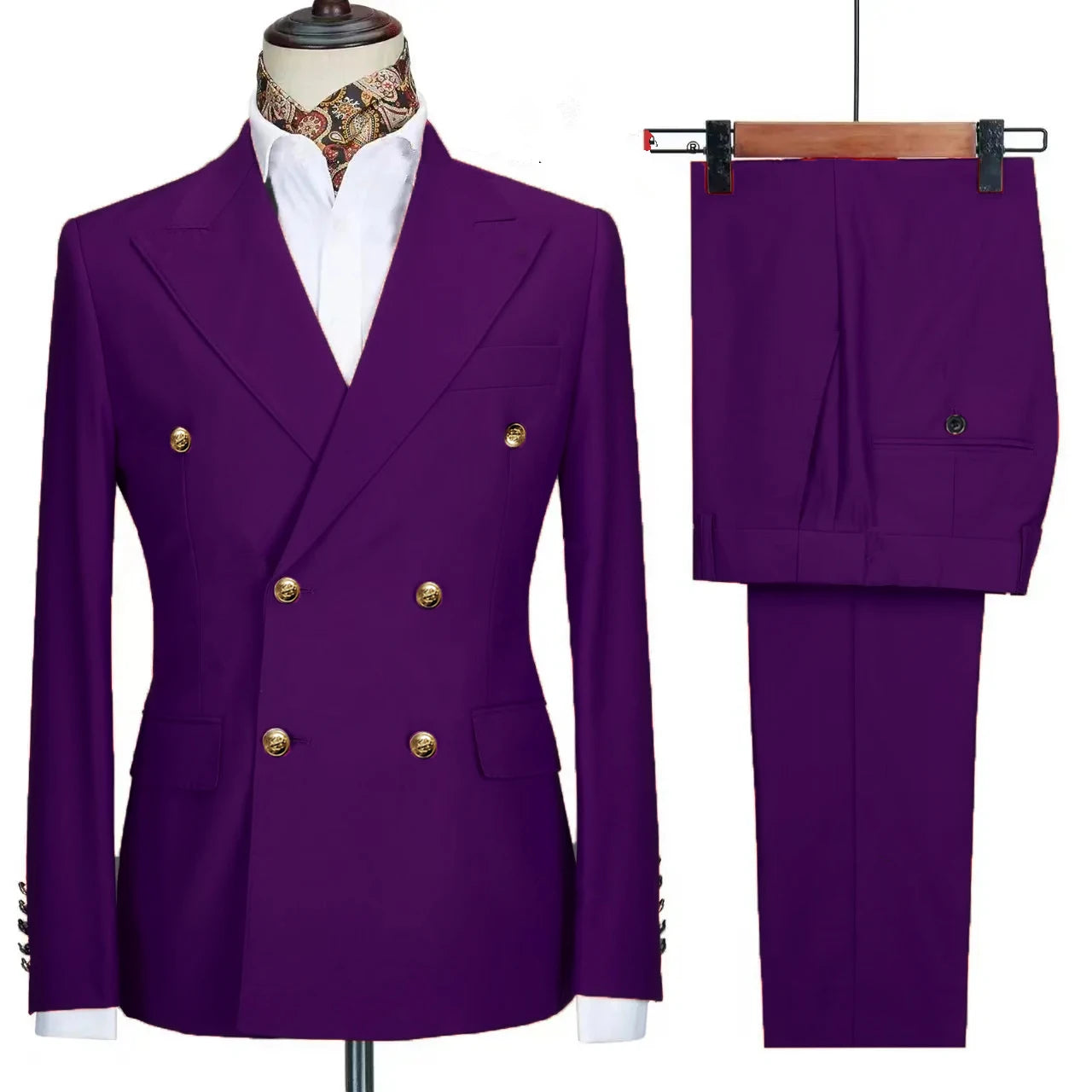 2023 Fashion New Men's Leisure Boutique Business Banquet Solid Color Wedding Double Breasted Slim Fit Suit Blazers Jacket Pants