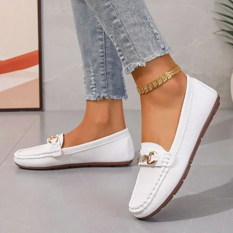 Ladies Shoes 2024 New Slip on Women's Flats Autumn Round Toe Solid Solft Sole Casual Flat Comfortable Loafers Zapatillas Mujer