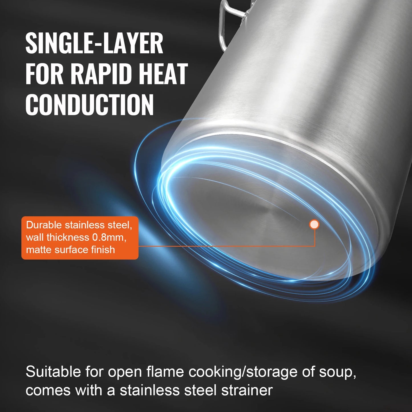 SucceBuy 42 Quart Stainless Steel Cookware Stockpot Commercial Cooking.