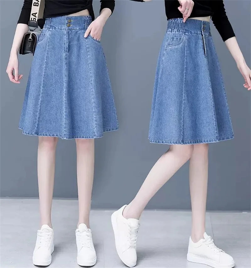 Women Mini Denim Skirts Spring Summer.