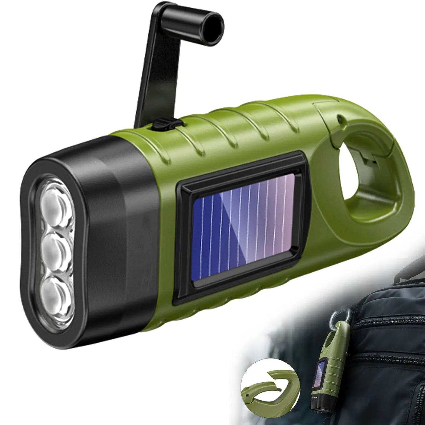 New upgrade 3LED Portable Outdoor Hand Crank Solar Powered Emergency Lamp.